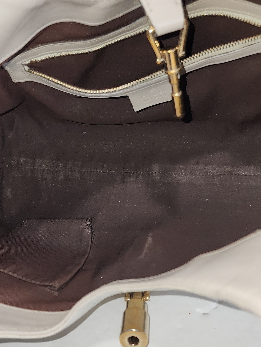 GUCCI Guccissima Vintage White Leather Jackie Bardot Shoulder Bag - Picture 11 of 15